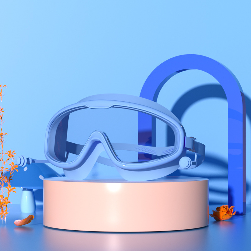 Picture of Factory Direct children's swimming goggles girls boys large frame waterproof anti-fog HD transparent student baby swimming glasses