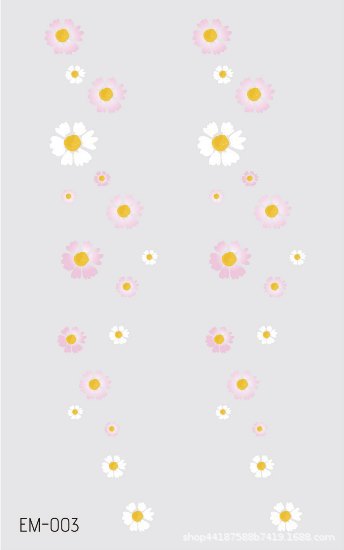 Picture of New Waterproof Sweat-proof Flower Tattoo Sticker Small Fresh Daisy Women's Face Arm Temporary Tattoo Sticker