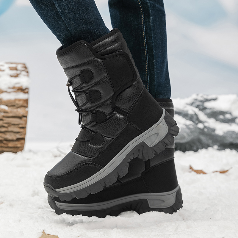 2024 New Cross-border plus size Snow Boots for Men and Women fleece-lined Thick Cotton Shoes Outdoor Shoes Non-slip Warm-keeping Boots Cold-resistant