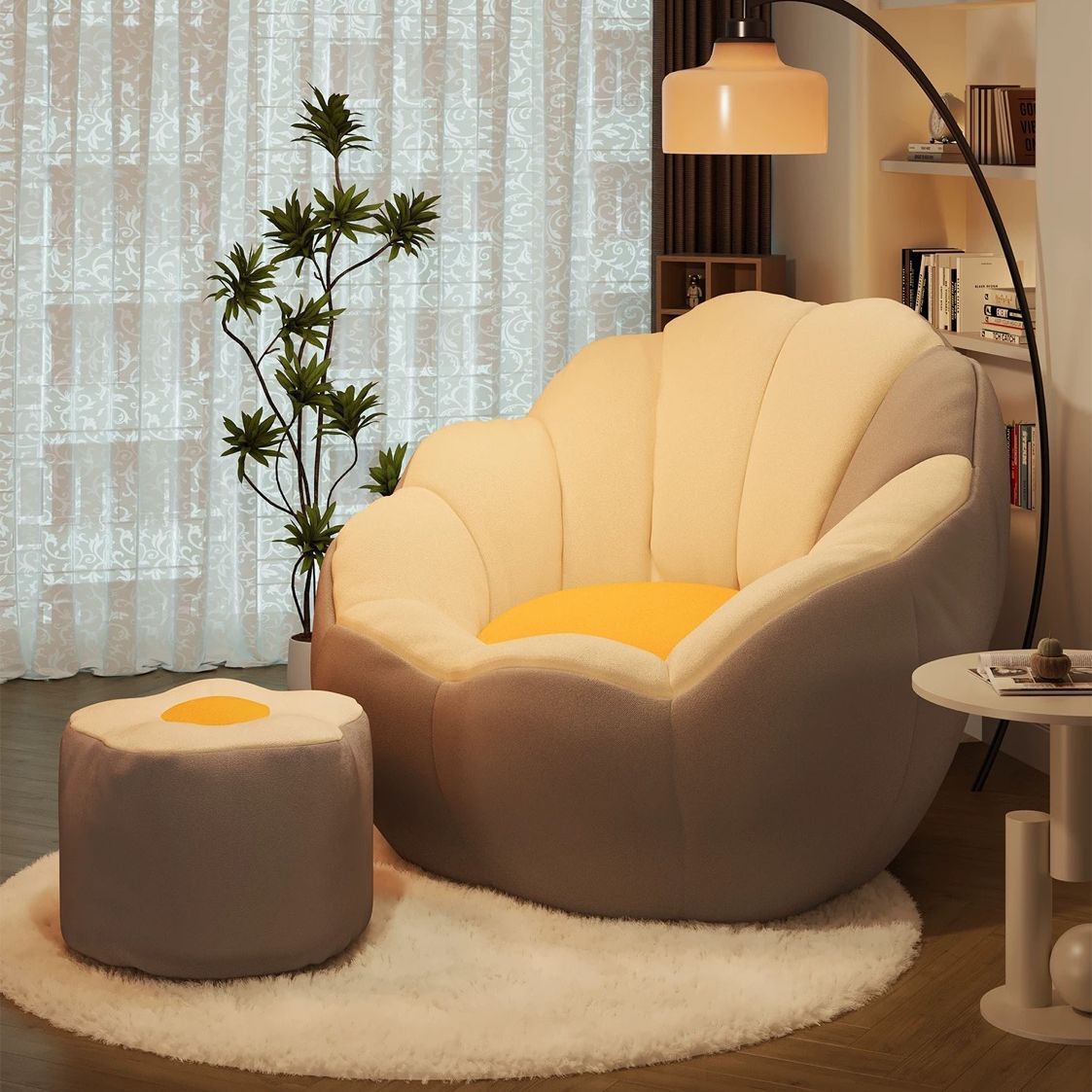 Lazy Sofa for Sleeping and Reclining, Single Recliner, Tatami Lazy Chair, Trendy Bean Bag Sofa Chair, Small Sofa for Bedroom