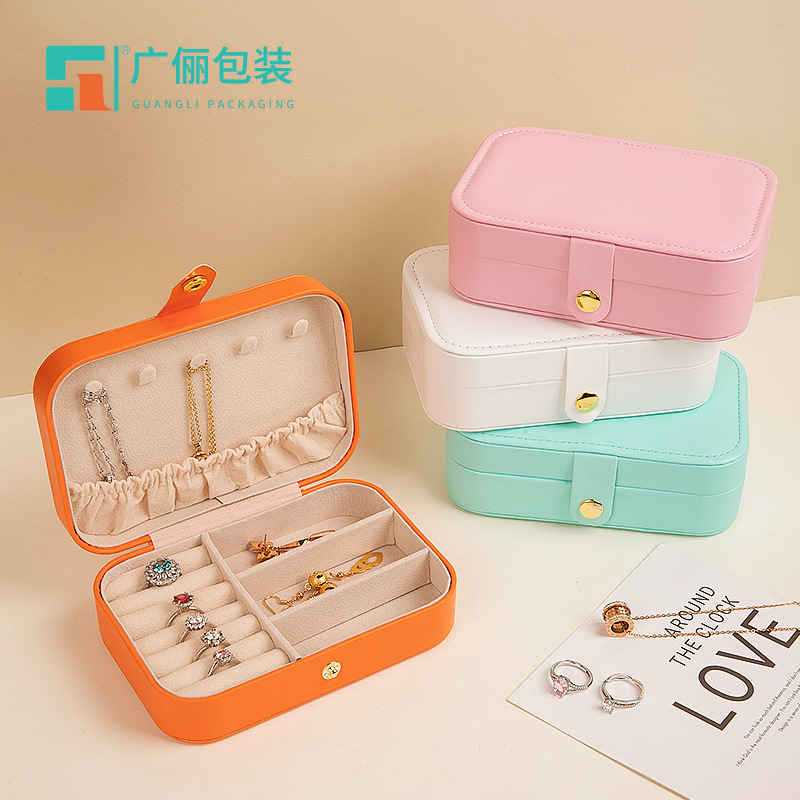 Light Luxury European and American Travel Convenient Jewelry Storage Box Simple Single Layer Large Capacity Ring Earrings Jewelry Packaging Box