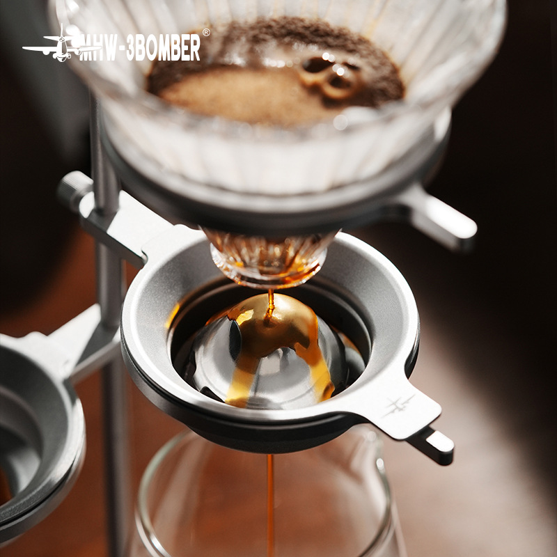 Bomber Smooth Hand-Brewed Coffee Ice Ball Holder Aluminum Alloy Adjustable Filter Cup Holder Filter Quick-Frozen Coffee Liquid