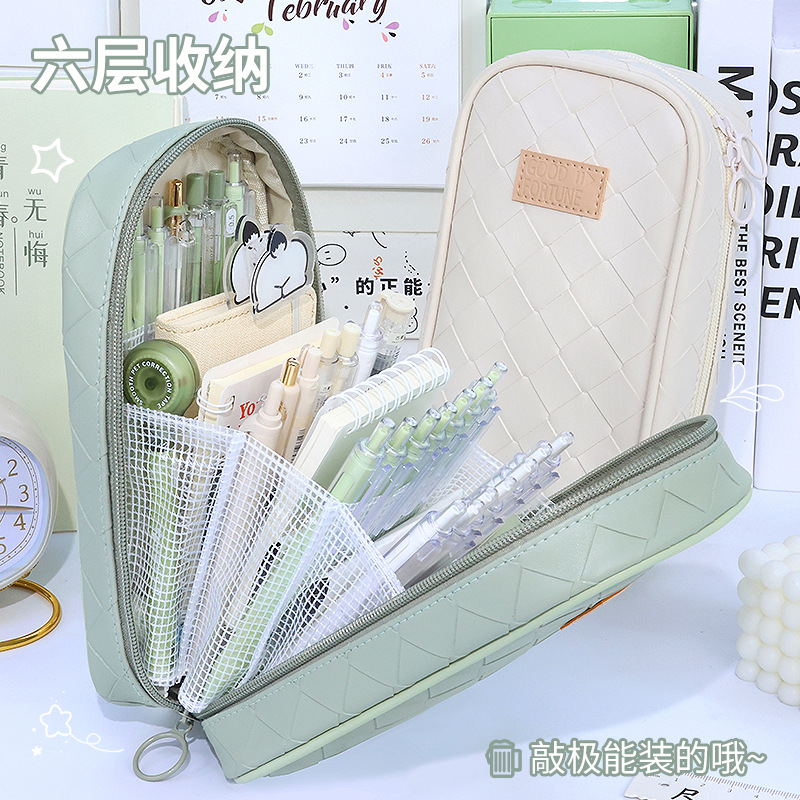 Picture of Large Capacity Multifunctional Pencil Case Korean Style High-value Pencil Case High School Students Portable Pen Storage Bag Pencil Case