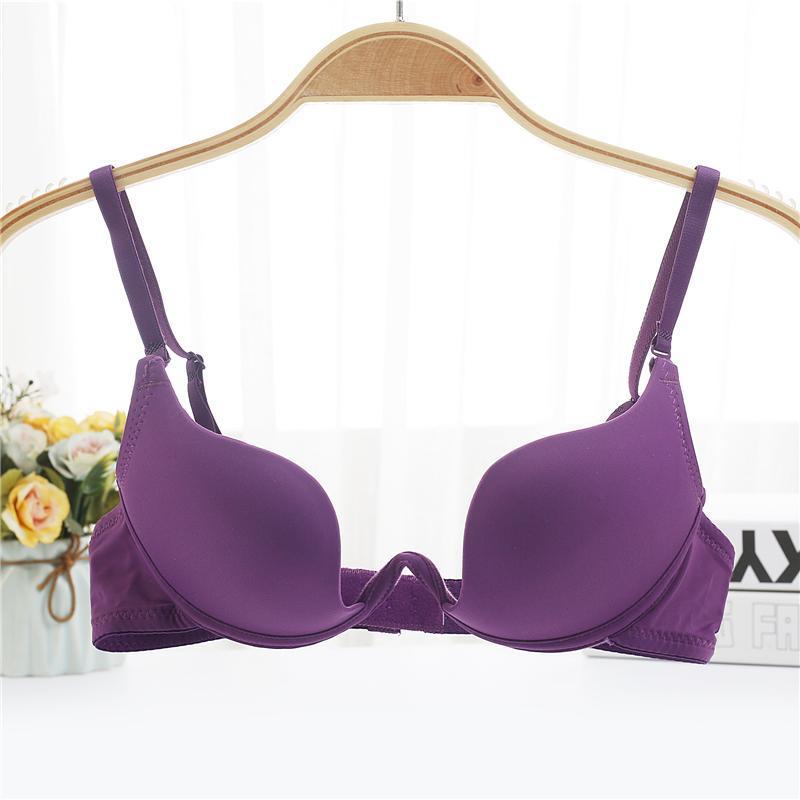 Picture of Invisible Gloss Small Chest Push-Up Bra Women's U-Shaped Wedding Dress Sexy Deep V Girl's Backless Neck Bra Underwear