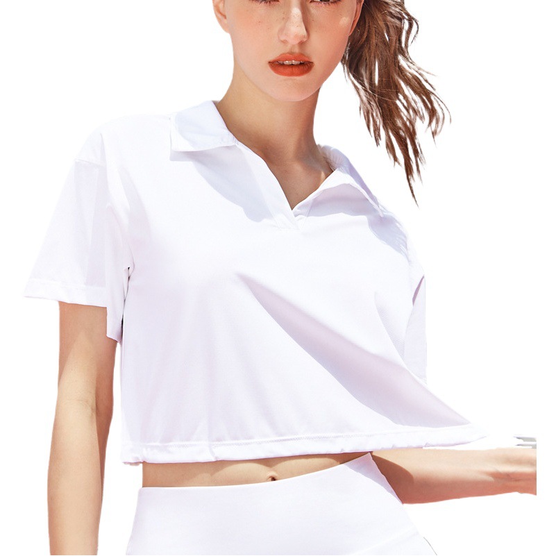 Original Yarn Sunscreen Clothing Short Summer Coat Ice-sensitive UV-resistant Quick-drying Sports Fitness Short-sleeved Top Adjustable