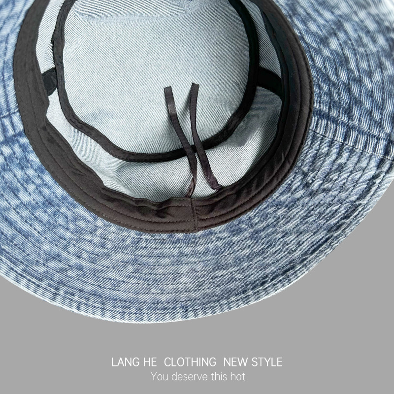 Picture of Cowboy Fisherman Hat Women's Face Show Small New All-match Washed Distressed Basin Hat Casual All-match Outdoor Travel Men's Hat