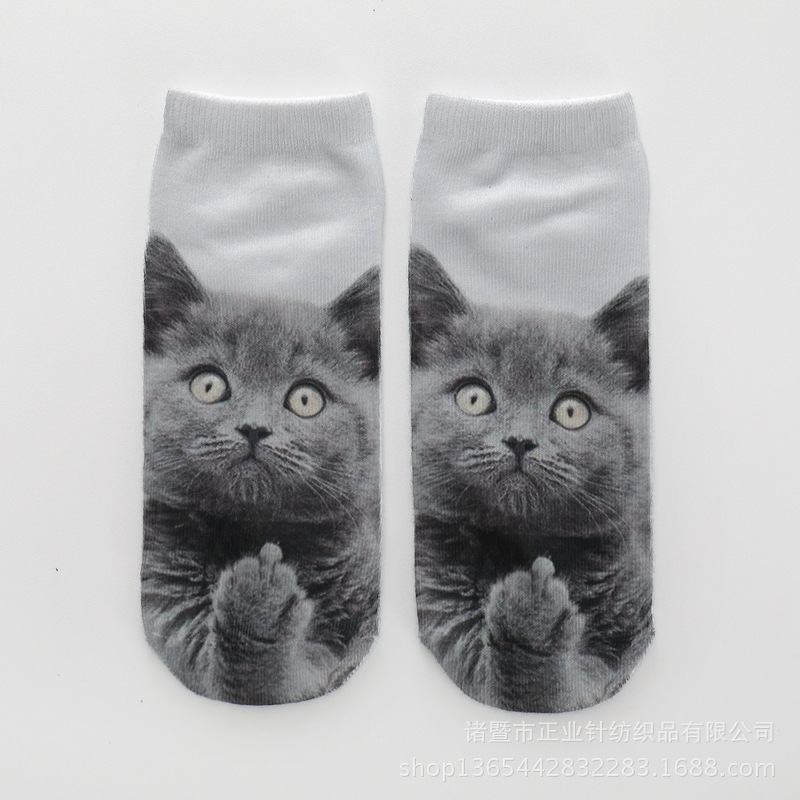 New Cat Unicorn 3D Flamingo Flamingo Digital Printing Socks Female Cartoon Unicorn Middle Finger Cat