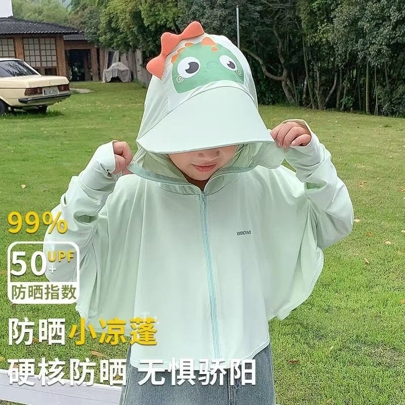 Picture of 2025 cartoon children's sunscreen summer sunscreen ice silk thin anti-ultraviolet baby sunscreen coat