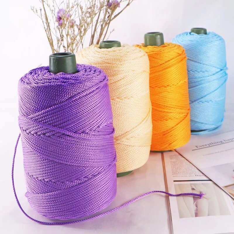 New light body ice hemp thread thick ice silk thread hand-knitted summer cool hat bag cushion bright silk crochet summer hollow thread