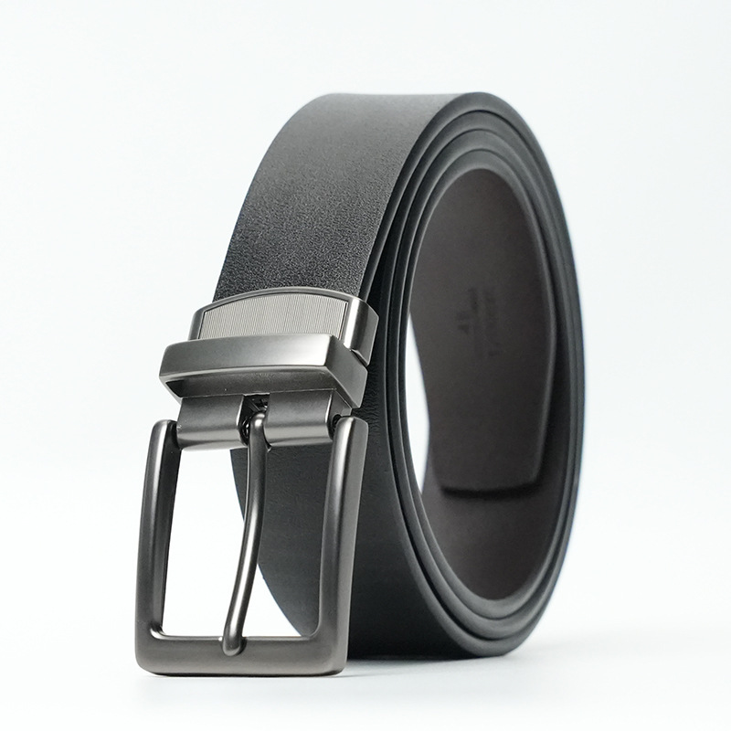 Picture of [Double-sided use] Belt Men's pin buckle belt rotatable young casual all-match cowhide pants belt in stock