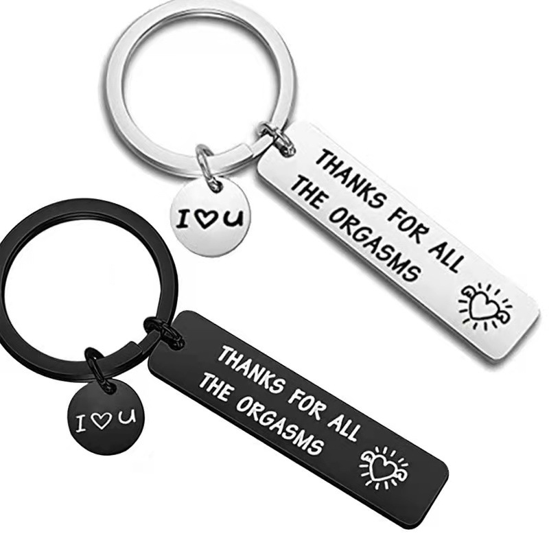 Stainless Steel Keychain Thanks for all the orgasms Couple Black Humor Gift Wholesale
