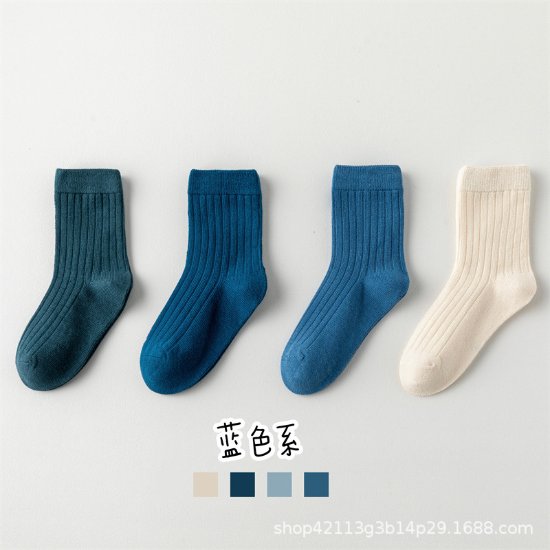 Picture of Children's socks spring and autumn Class A cotton boys' and girls' socks Korean style solid color baby mid-calf socks autumn medium and large children's fashion