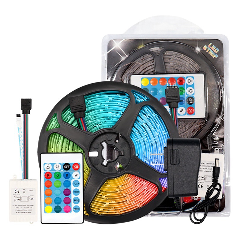 in stock LED strip 12v2835 remote control colorful decorative background atmosphere RGB light bar color blister suit