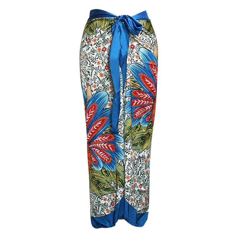 2024 New French lace-up swimsuit women's hot spring beach vacation one-piece bikini sexy printed suit swimsuit