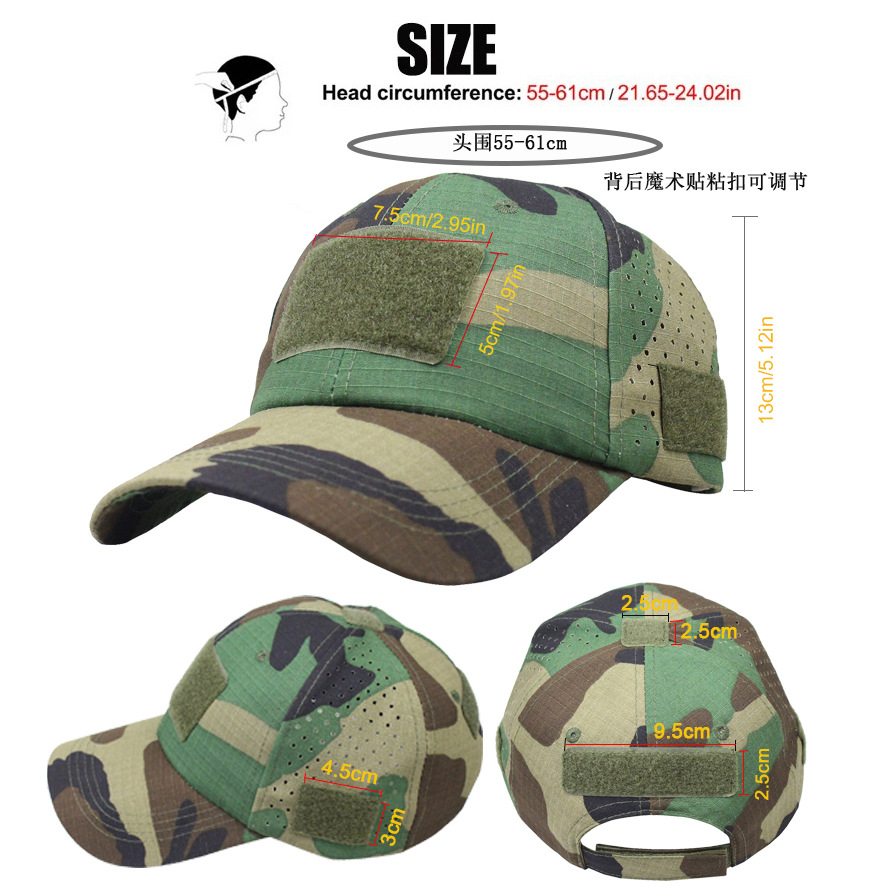 Picture of Outdoor Tactical Baseball Cap Men's Summer Camouflage Cap Mountaineering Sunshade Sun Protection Fishing Cap Velcro Net Hat