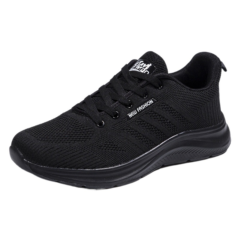 New Cold Sticky Shoes for Men and Women, Fly-Knit Breathable Sports Shoes, Fashionable Korean Style Casual Black Shoes, Walking Shoes