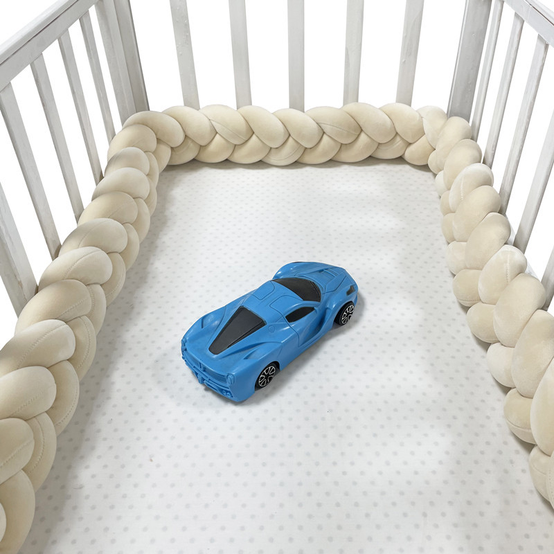 Picture of Baby Bed Circumference ins New Hand-Woven Long Knotted Ball Three-strand Brait Anti-collision Soft Bag Baby Bed Circumference