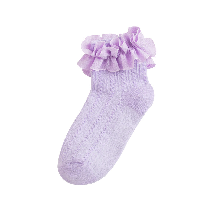 Picture of Girls Lace Socks Stylish Korean Style Children's Socks Trendy ins Fashion Lace Baby Princess Socks White Dance Socks