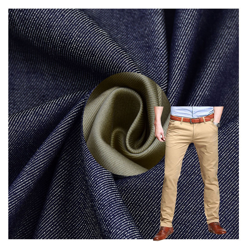 CVC cotton polyester elastic twill spring and summer trendy casual pants cropped pants shorts fabric woven imitation denim