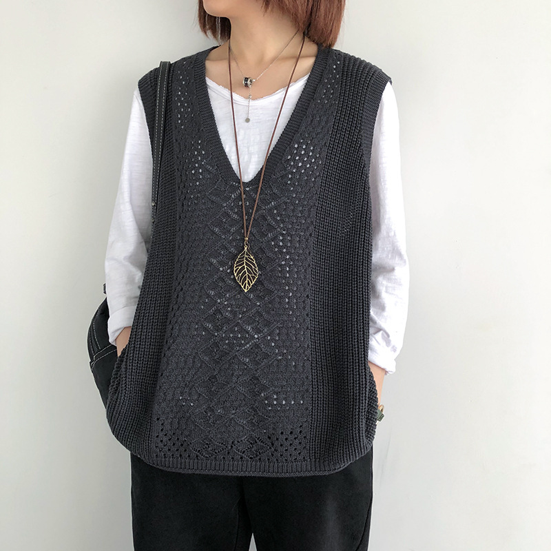 Picture of Knitted coat sweater vest women's summer 2024 new spring and autumn women's vest sleeveless waistcoat