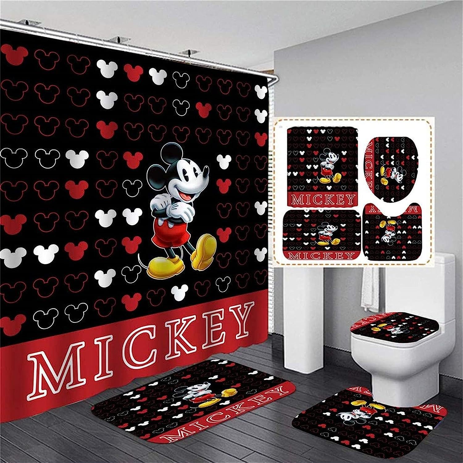 Picture of Cross-border supply non-perforated waterproof shower curtain bathroom partition bathroom thickened printed hanging curtain manufacturers wholesale
