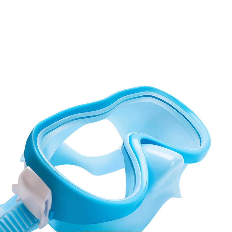 Wave Kidsren's Snorkeling Two-Piece Set Soft Mouthpiece Semi-Dry Snorkel Student Large-Frame Diving Goggles