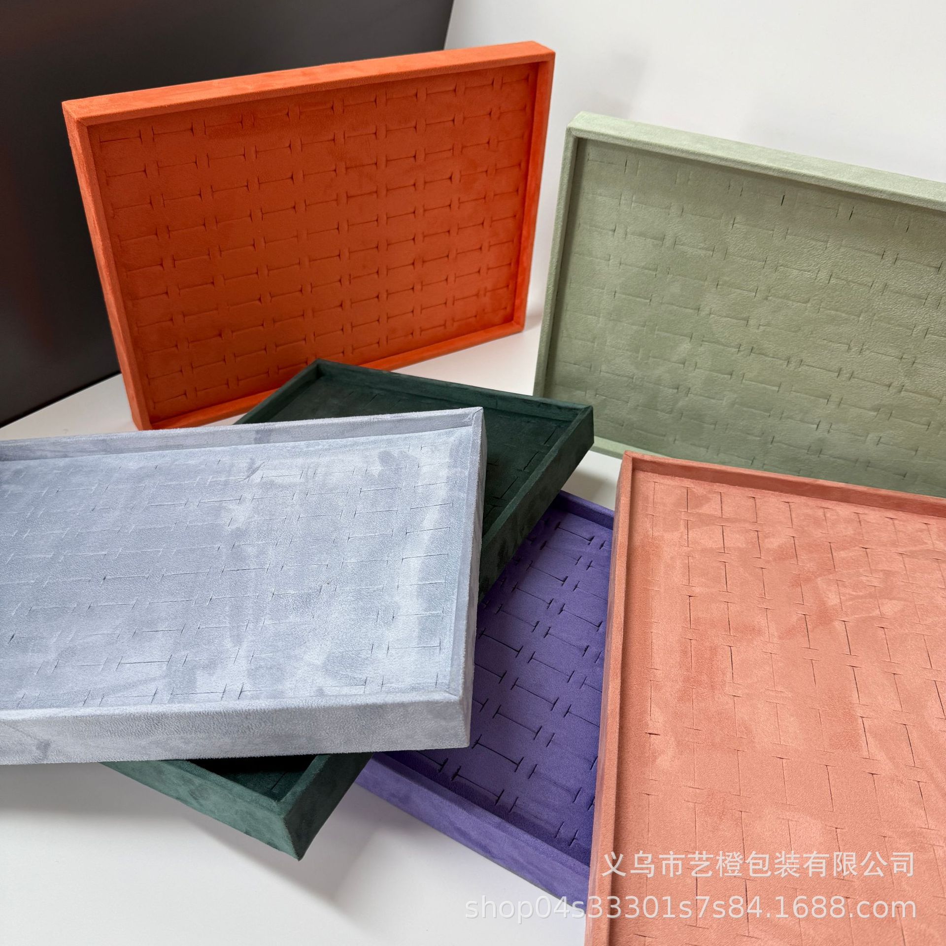 Colorful Pallet Air Layer Fabric Storage Tray Velvet Jewelry Packaging Bracelet Jewelry