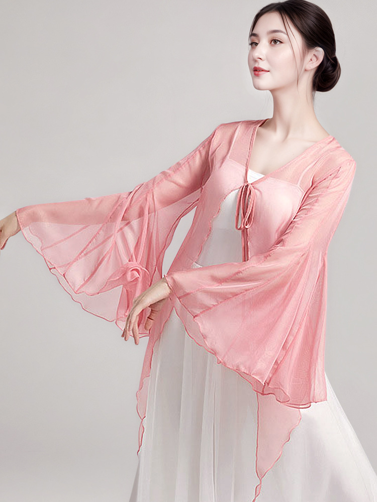 Classical Dance Clothing, Rhyme Gauze Clothing for Women, Elegant and Beautiful Practice Clothing, Chinese Dance Ancient Style Dance Clothing, Performance Clothing for Adults
