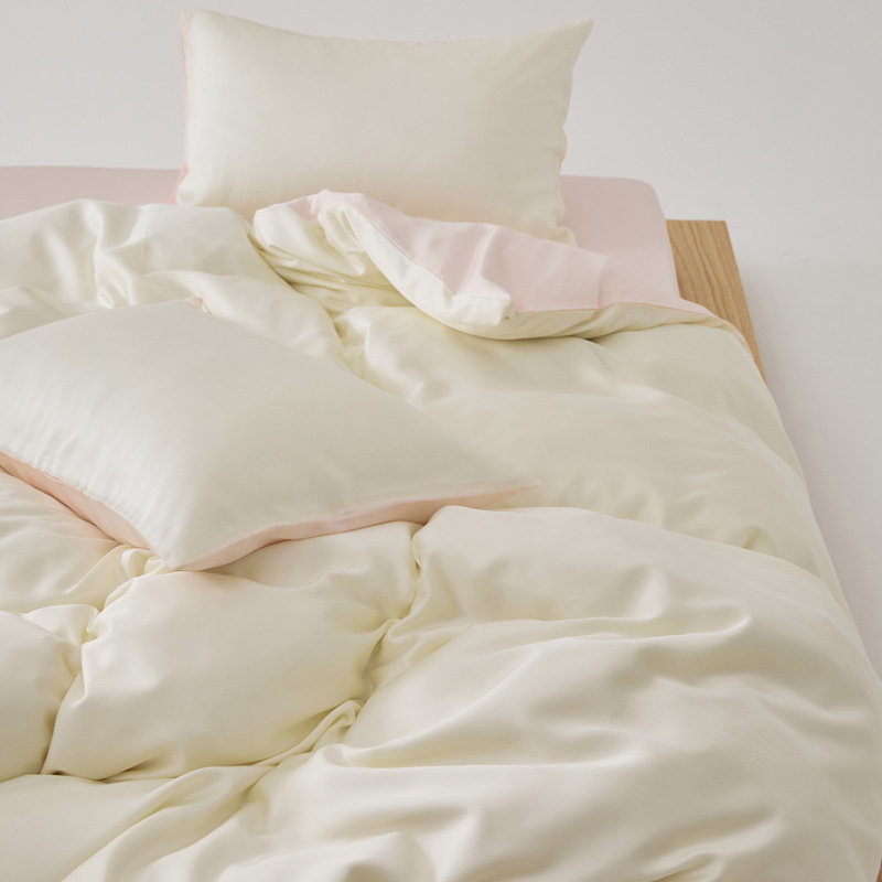 Picture of Light Luxury 60-Count Lenzing Tencel Four-Piece Set Double-Sided Lyocell Cool Ice Silk Cool Feeling Naked Sleeping Tencel Bed Bed Sheets Quilt Cover