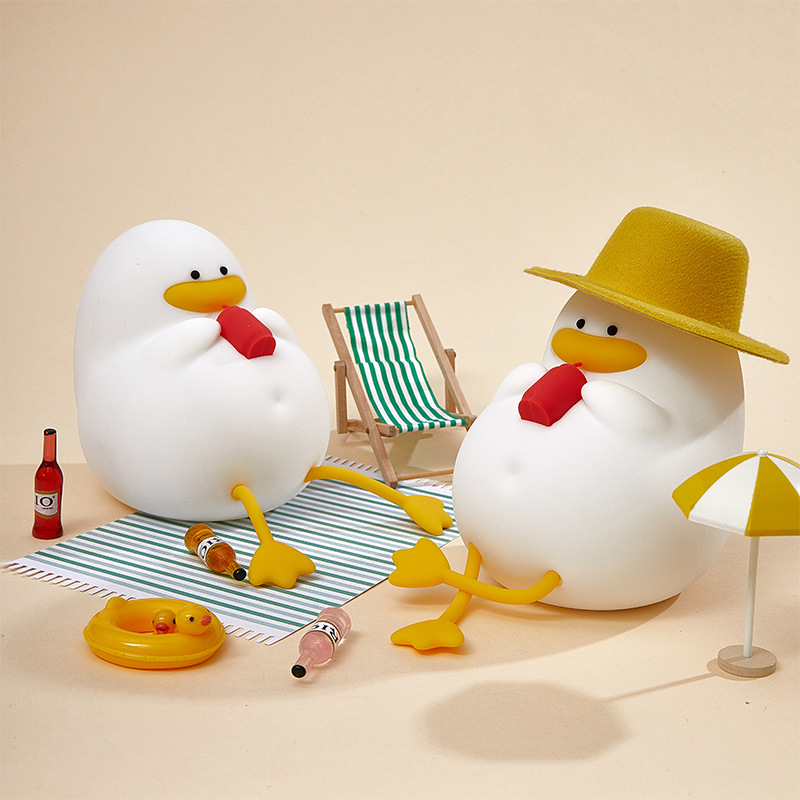 Happy night light duck duck silicone creative colorful clap light bedroom atmosphere light couple children's birthday gift