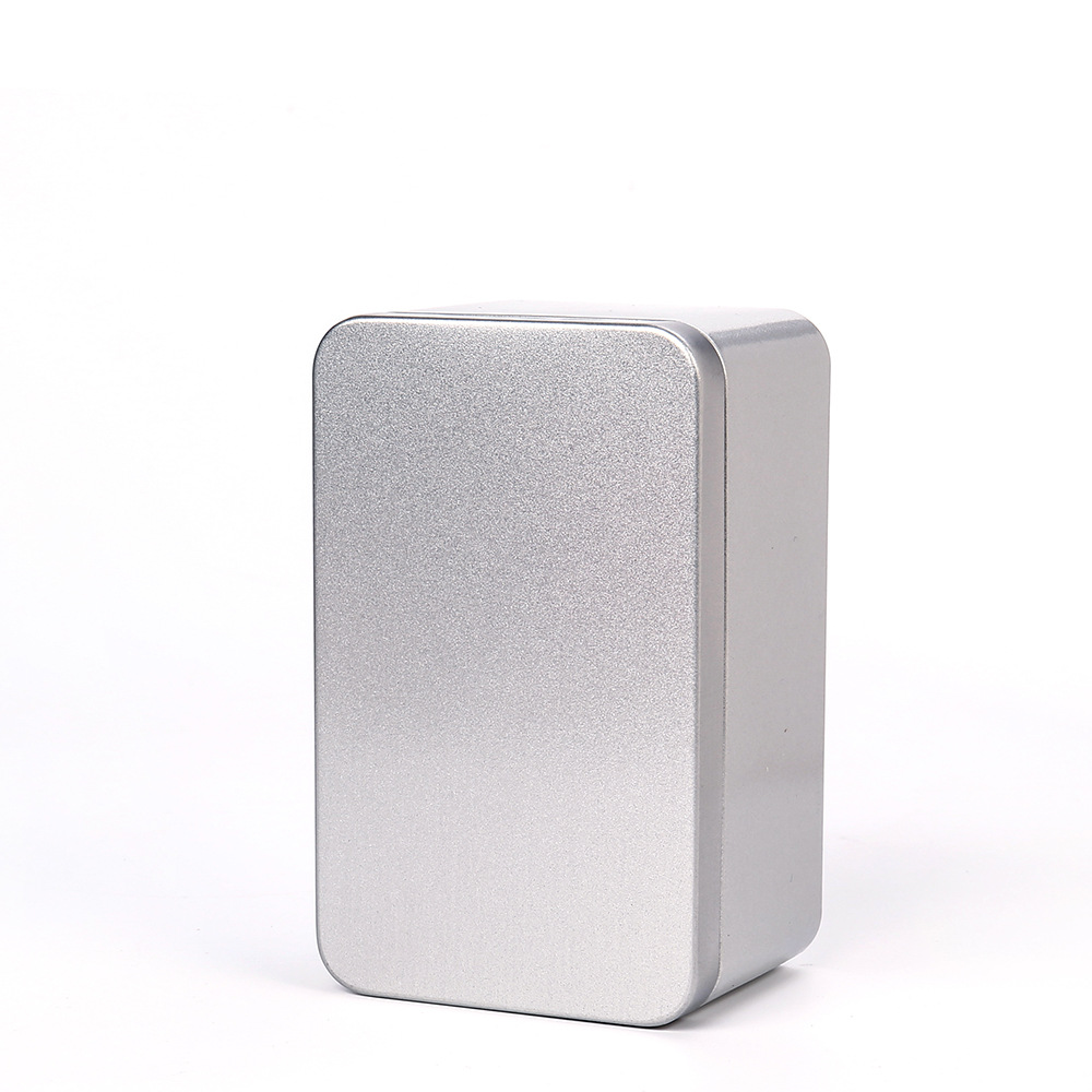 Picture of Iron Box Rectangular Cookie Biscuit Silver Tinplate Food Packaging Empty Box Iron Can Frosted Metal Gift Box