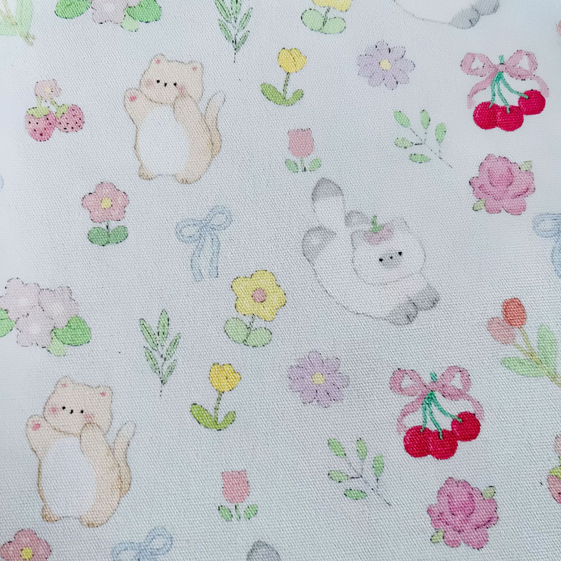 Picture of Bowknot Small Animal All-Cotton Canvas 1.5m Width 1.0m Price Bag Jacket Vest Handmade DIY