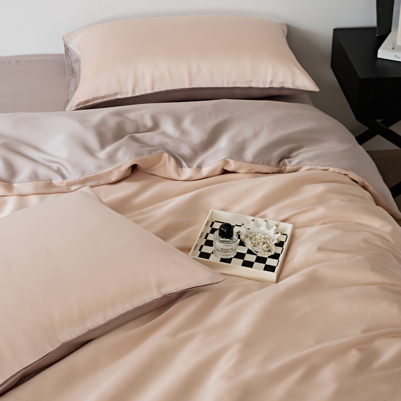 Picture of Light Luxury 60-Count Lenzing Tencel Four-Piece Set Double-Sided Lyocell Cool Ice Silk Cool Feeling Naked Sleeping Tencel Bed Bed Sheets Quilt Cover