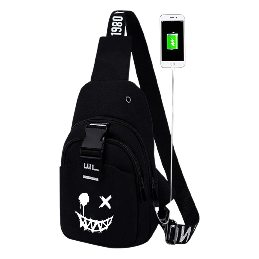 Anti-Theft Men's Bag, Men's Chest Bag, Casual Crossbody Bag, Multifunctional Shoulder Bag, Canvas Crossbody Bag, Charging Factory Direct Sale