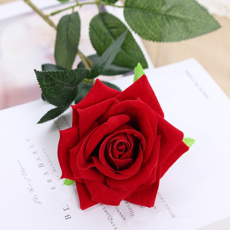 Picture of Cross-Border Supply Velvet Rose Home Decoration Wedding Bouquet Gothic Halloween Black Rose Simulated Rose