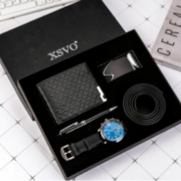 Picture of Men's Watch Set Factory Direct Sale Fashion Foreign Trade Quartz Glasses Belt Wallet Random Tie Business