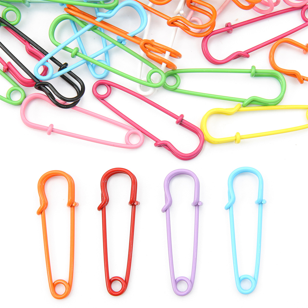Japanese and Korean Color Metal Paint Oversized Pin DIY Handmade Jewelry Accessories Shawl Wool Buckle Safety Pin Brooch