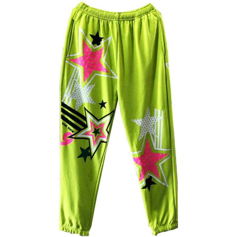 Graffiti Hiphop Hip-Hop Pants Loose Sports Pants Jazz Dance Clothing Square Dance Sweatpants to Reduce Age