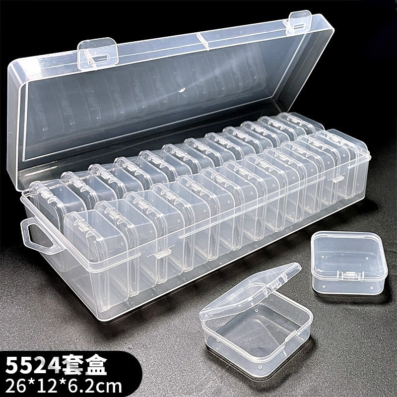 Pindou Pp Storage Box 24-Grids Set Box Packaging Box Parts Packaging Organizer Box Toy Jewelry Multi-Functional Storage Box