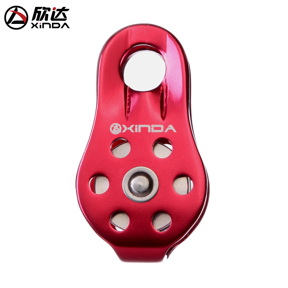 Picture of Xinda Fixed Mountaineering Single Pulley Transport Hoisting Pulley Outdoor Transverse Pulley Aluminum Alloy Orbiter