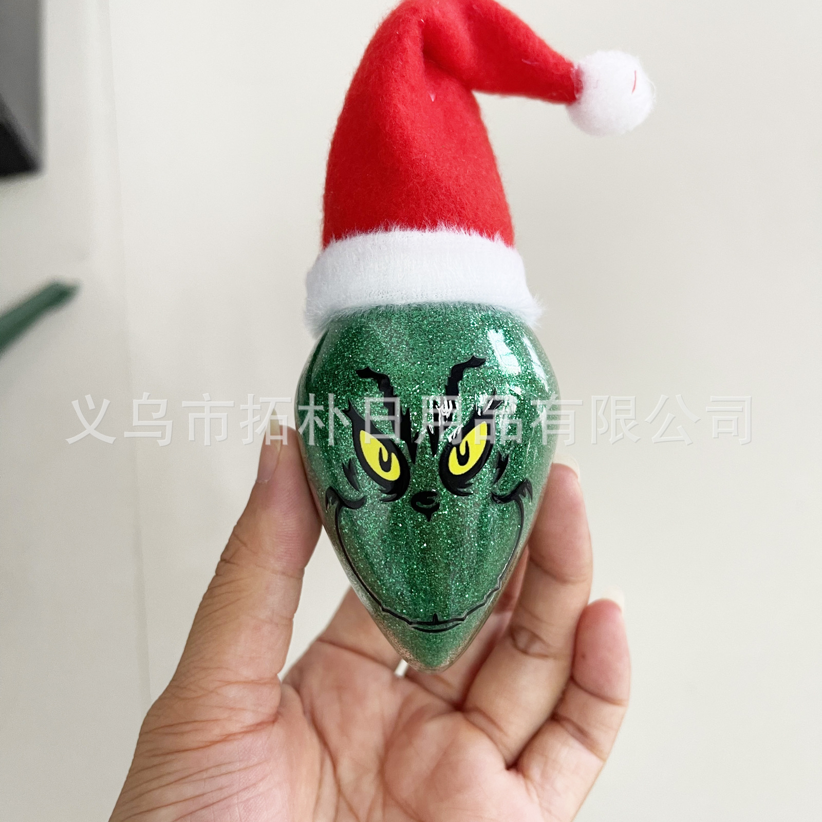 Grinch with Santa Hat Christmas decorations Grinch flash decoration Christmas tree pendant