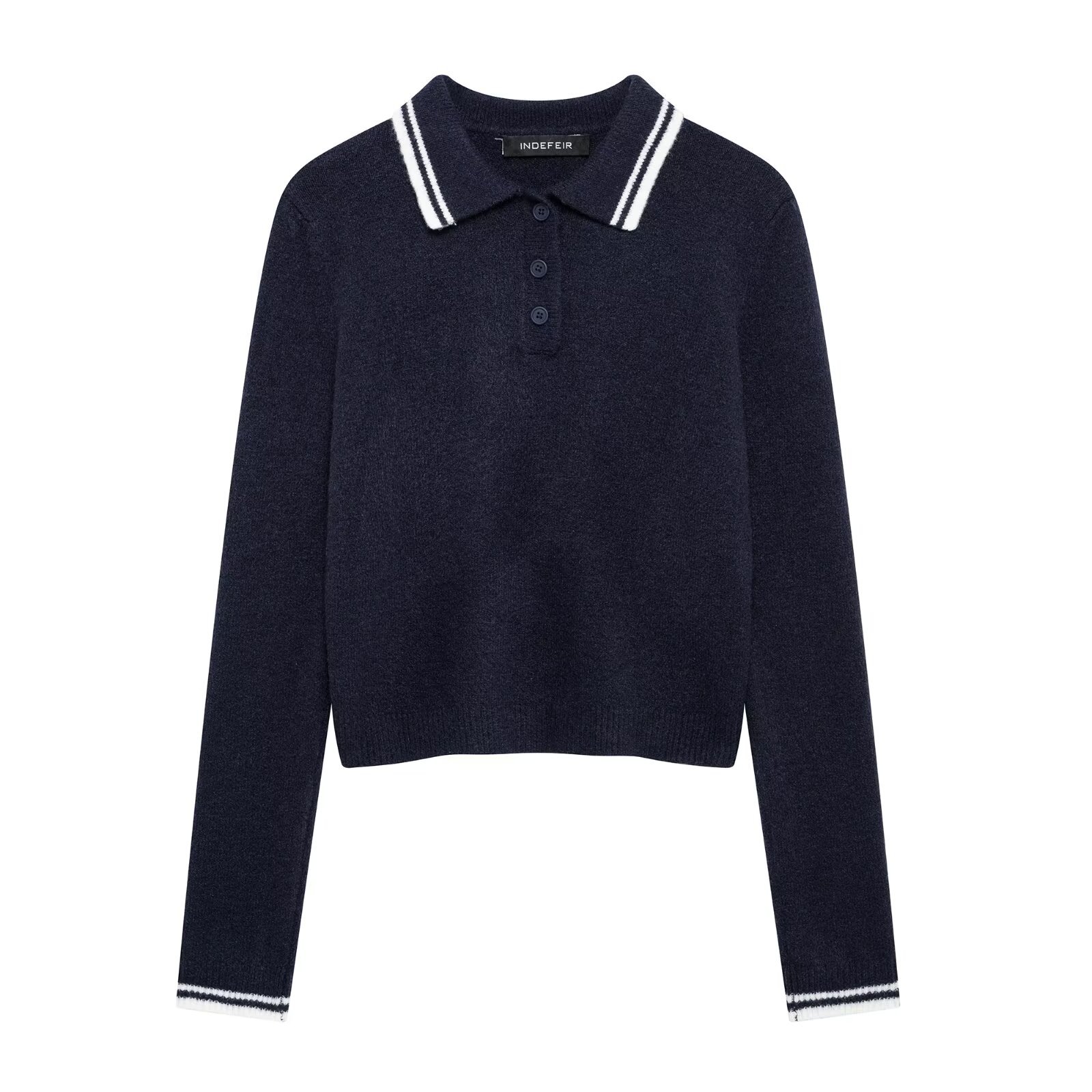 ZA cross-border women's clothing wholesale European and American style new fashion simple all-match lapel pullover sweater 3653122