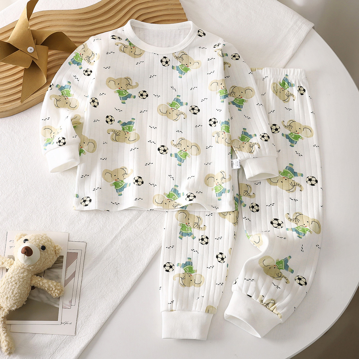 Picture of Children's Cotton Underwear Set, New Autumn Style, Baby Boys' Loungewear, Girls' Pajamas, Autumn Clothes and Pants, Children's Clothing