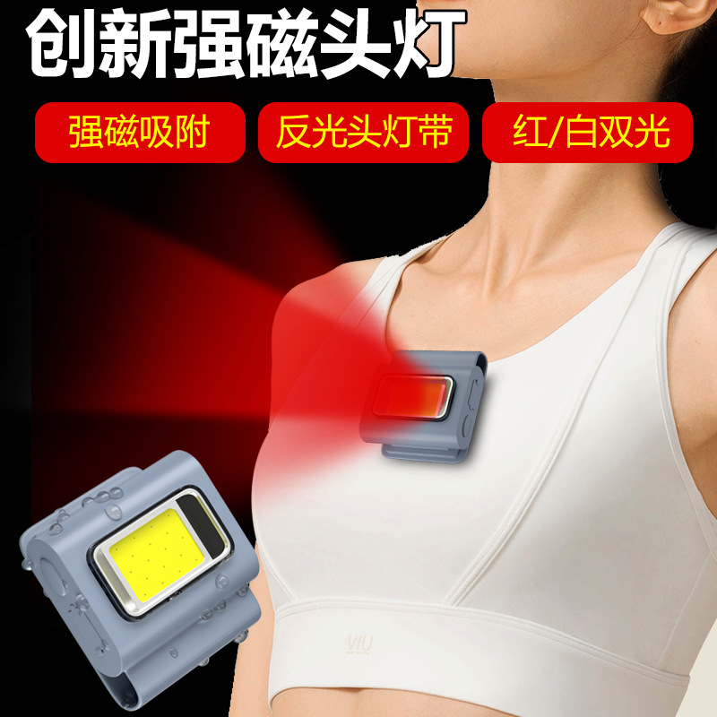 Cross-Border New Led Multi-Function Magnetic Charging Lamp Clothespin Running Light Silicone Night Fishing Strong Headlight
