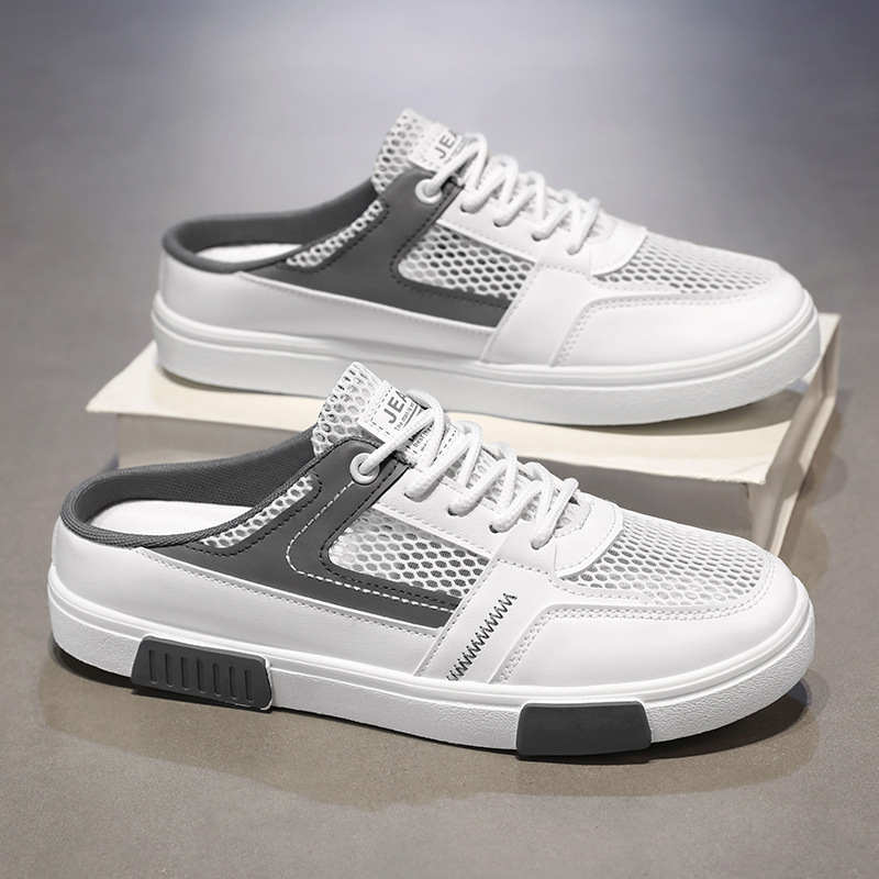 Men's Summer Breathable Thin Mesh Hollow Mesh Sports and Casual Shoes Lightweight White Sneakers Deodorant Mesh Shoes