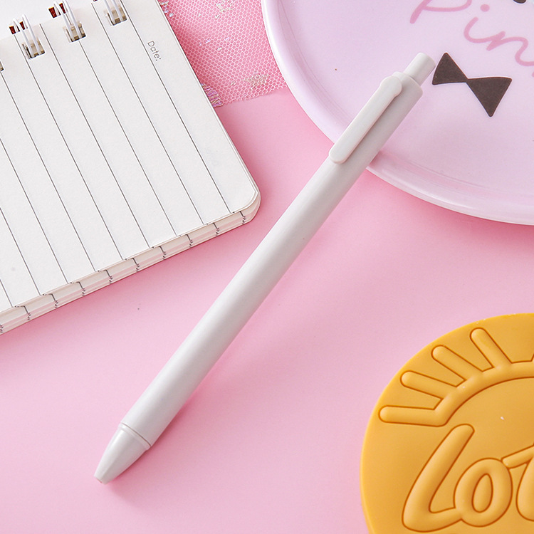 Picture of Morandi push gel pen 0.5mm bullet macaron press pen vintage office stationery signature pen
