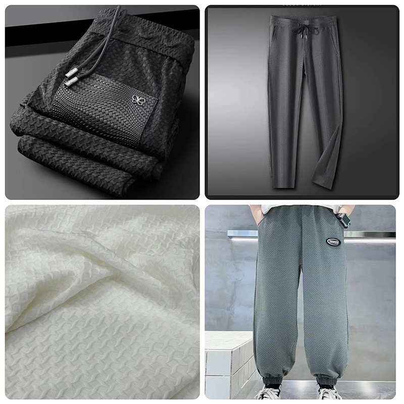 2025 Spring/Summer New Nylon Fabric Men's Pants Polo Shirt T-Shirt Jacket Textured Bubble Fabric in Stock