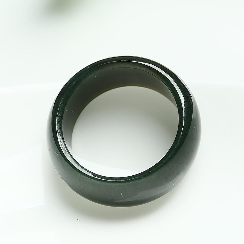 Picture of Hetian Green Jade Ring for Men, Vintage Jade Ring, Fashionable Couple Jade Ring, Women's Ring, Green Jade Finger Ring