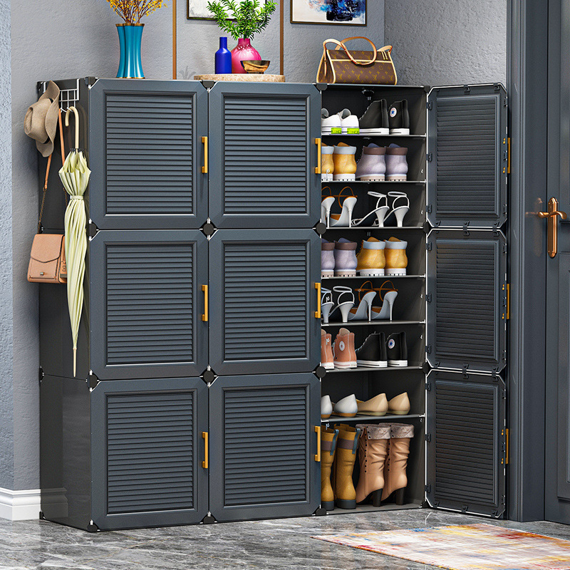 Shoe Rack at the Door, Sturdy and Simple Multi-Layer Dust-Proof Shoe Cabinet, Large Capacity Household Storage Rack, Rental Beauty Process