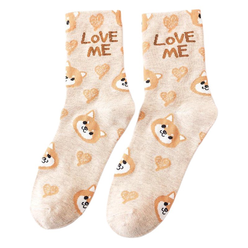 Socks women spring and summer new academic style women's mid-tube socks wholesale cotton sports women socks letters animal tide socks